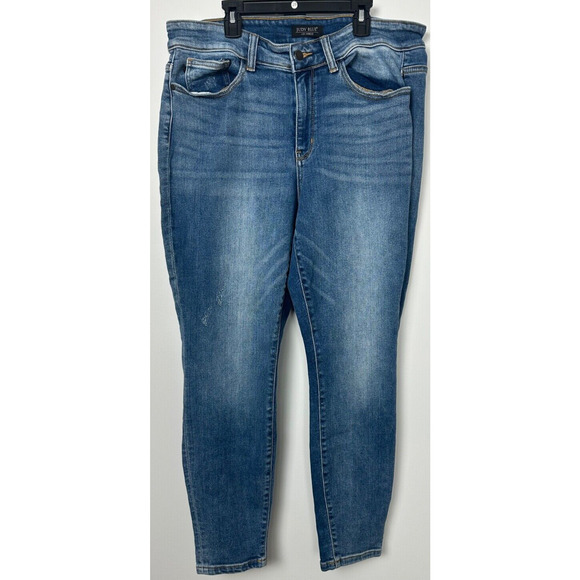 Judy Blue Slim Fit Mid Wash Stretch Jeans Womens 14W JB82176 Denim Pockets B10 - Picture 1 of 8